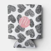 白黒モダンドードルハートモノグラムの 缶クーラー (裏面)