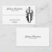 白黒モダンナイフ刺青アーティスト 名刺 (正面/裏面)