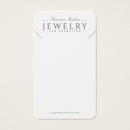 白黒モダンネックレスディスプレイカード (正面)