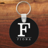 白黒モダンネームイニシャルモノグラム文字 キーホルダー (正面)