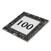 白黒モダンハウス番号プラーク記号 タイル (側面)