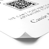 白黒モダンハネムーン基金結婚のサイン ポスター (角)