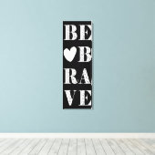白黒モダンハートで勇敢 キャンバスプリント (インサイチュ (ウッドフロア))