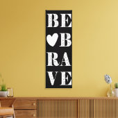 白黒モダンハートで勇敢 キャンバスプリント (インサイチュ (リビング))