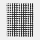 白黒モダンハートパターン フリースブランケット (正面)