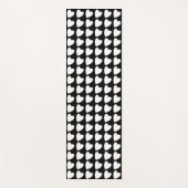 白黒モダンハートパターン ヨガマット (正面)