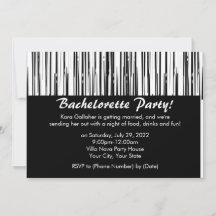 白黒モダンバチェロレッテ招待状