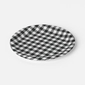 白黒モダンバッファローチェック ペーパープレート (アングル)