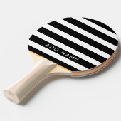 白黒モダンパターンストライプの名前をカスタムする 卓球ラケット (正面アングル)