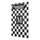 白黒モダンパター市松模様にンモノグラム ミニクリップボード (アングル2)