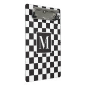 白黒モダンパター市松模様にンモノグラム ミニクリップボード (アングル)