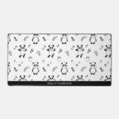 白黒モダンパンダのパターン デスクマット (正面)