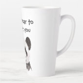 白黒モダンパンダのロマンチックな引用文 カフェラテマグ (右)