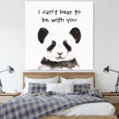 白黒モダンパンダのロマンチックな引用文 キャンバスプリント (インサイチュ (寝室))