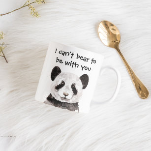 白黒モダンパンダのロマンチックな引用文 コーヒーマグカップ
