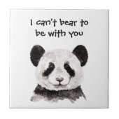 白黒モダンパンダのロマンチックな引用文 タイル (正面)