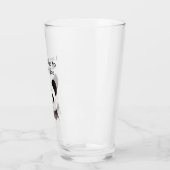 白黒モダンパンダのロマンチックな引用文 タンブラーグラス (左)