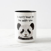 白黒モダンパンダのロマンチックな引用文 ツートーンマグカップ (中央)