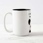 白黒モダンパンダのロマンチックな引用文 ツートーンマグカップ (左)
