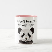 白黒モダンパンダのロマンチックな引用文 ツートーンマグカップ (中央)