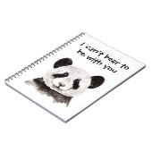 白黒モダンパンダのロマンチックな引用文 ノートブック (左側)