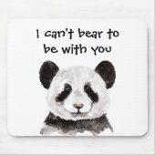 白黒モダンパンダのロマンチックな引用文 マウスパッド (正面)