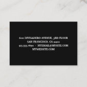 白黒モダンパンダのロマンチックな引用文 名刺 (裏面)