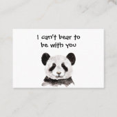 白黒モダンパンダのロマンチックな引用文 名刺 (正面)