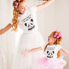 白黒モダンパンダのロマンチックな引用文 Tシャツ