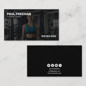 白黒モダンパーソナルトレーナー 名刺 (正面/裏面)