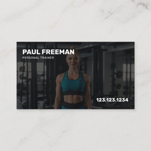 白黒モダンパーソナルトレーナー 名刺 (正面)