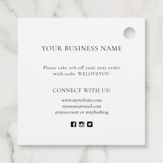 白黒モダンビジネスサンキューラベル フェイバータグ (裏面)