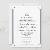 白黒モダンビジネスディナーガラ 招待状 (正面)