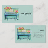 白黒モダンピアノ先生名刺 名刺 (正面/裏面)