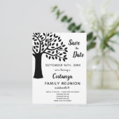 白黒モダンファミリ懇親会日付の保存 ポストカード (スタンド正面)