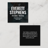 白黒モダンフィットネス訓練士 スクエア名刺 (正面/裏面)