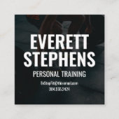 白黒モダンフィットネス訓練士 スクエア名刺 (正面)
