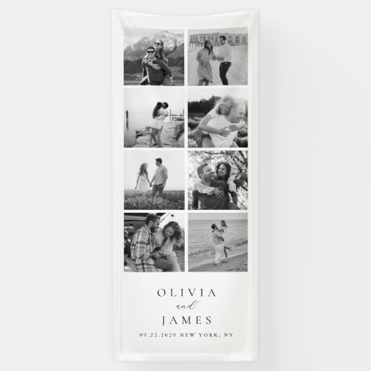 白黒モダンフォトギャラリ結婚ー 横断幕 (縦)