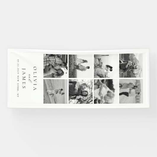 白黒モダンフォトギャラリ結婚ー 横断幕 (横)