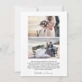 白黒モダンフォトミニマル結婚リスト サンキューカード (裏面)