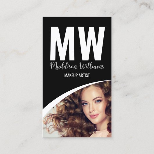 白黒モダンフォトロゴモノグラム 名刺 (正面)