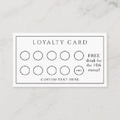 白黒モダンフォーマルビジネスカフェコーヒー ロイヤリティカード (裏面)