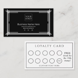 白黒モダンフォーマルビジネスカフェコーヒー ロイヤリティカード