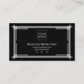 白黒モダンフォーマルビジネスカフェコーヒー ロイヤリティカード (正面)