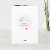 白黒モダンフラクタル星パターンクリスマス シーズンカード (裏面)