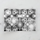 白黒モダンフラクタル星パターンクリスマス シーズンカード (内部)