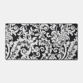 白黒モダンフローラのブエレガントライダ デスクマット (正面)