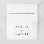 白黒モダンフローラのミニマ結婚リストP プレイスカード (外部開封)