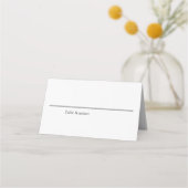 白黒モダンフローラのミニマ結婚リストP プレイスカード (裏面)