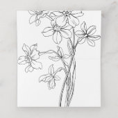 白黒モダンフローラのミニマ結婚リストP プレイスカード (内部開封)